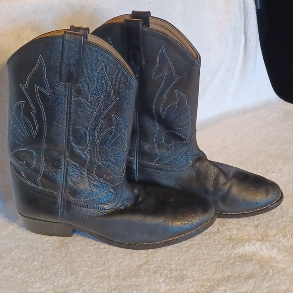 Vintage western boots Masterson black leather Men's size 6 D